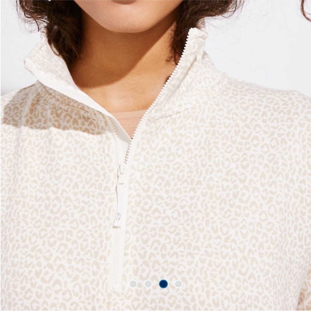 Vineyard Vines Dreamcloth Leopard Printed Half Zip Pullover